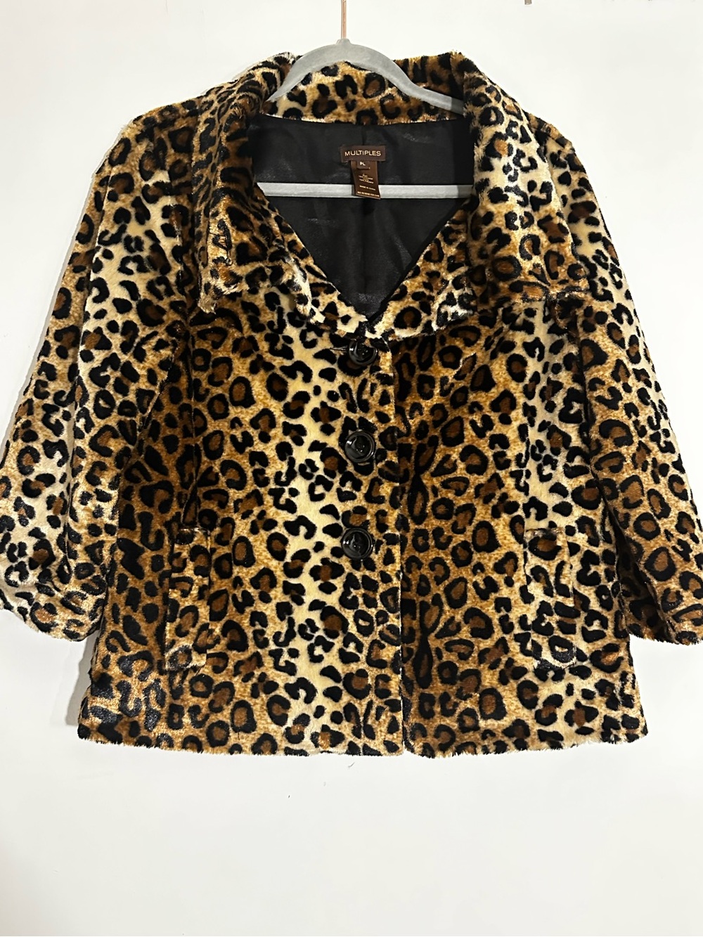 Vintage Multiples Leopard Faux Fur Teddy Jacket
